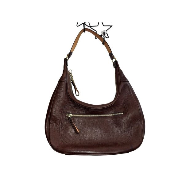 Coach Brown Leather Half Moon Hobo Bag - Picture 1 of 10